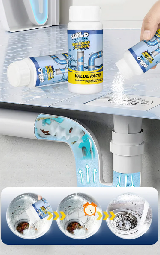 Kraftfull avlopps- och toalettrengörare, snabbskummande och högpresterande propplösare