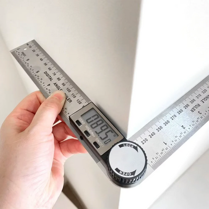 Digital vinkelmätare och linjal med LCD-display 360°