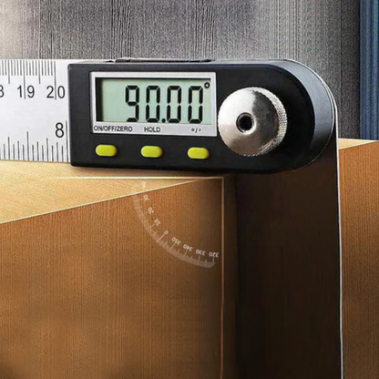 Digital vinkelmätare och linjal med LCD-display 360°