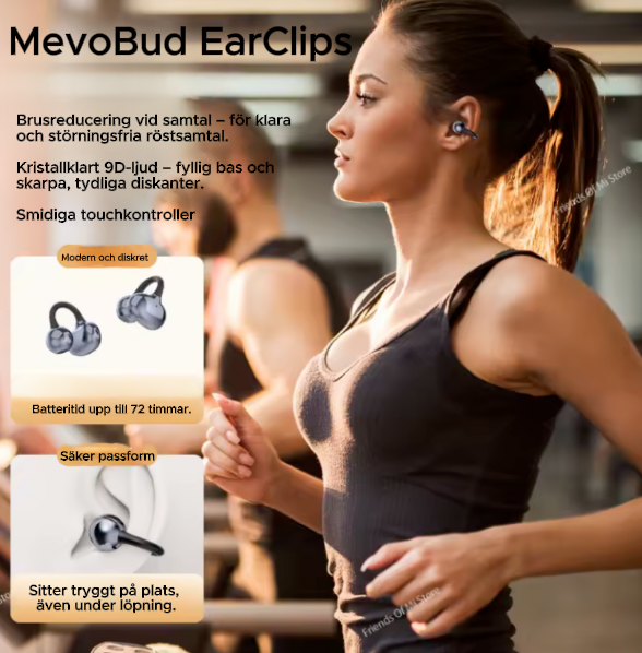 MevoBud EarClips – AI-brusreducering och upp till 72 timmar speltid