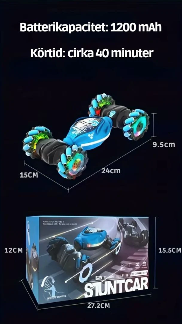 TurboTwist DualControl – Stuntbil med handstyrning och fjärrkontroll